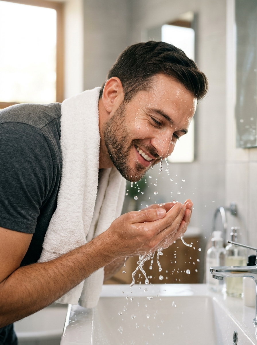 Man with fresh, smooth, healthy skin